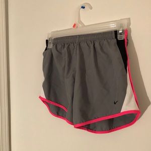 Kids Nike Grey and Pink Athletic Shorts